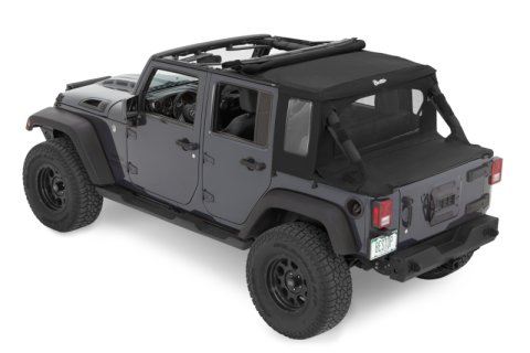 Bestop 07-18 Jeep Wrangler JK 4-Door Halftop Soft Top (Premium Black Twill) thumbnail 8
