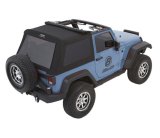 Bestop 07-18 Jeep Wrangler JK 2-Door Jeep Trektop Glide (Premium Black Twill) thumbnail 2