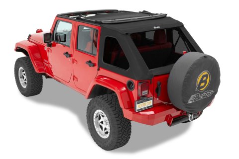 Bestop 07-18 Jeep Wrangler JK 4-Door A-Top Trektop (Prem Blk Twill Tinted Windows No Door Skins) thumbnail 1