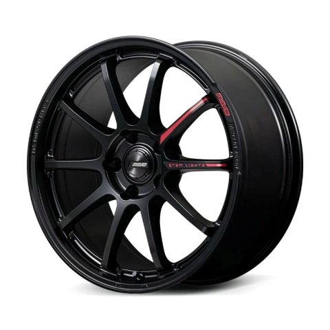 Gram Lights 57NR LIMITED II 17x7.0 +47 5-114.3 Semigloss Black Wheel w/ Black Cap/Stickers/Air Valve thumbnail 2