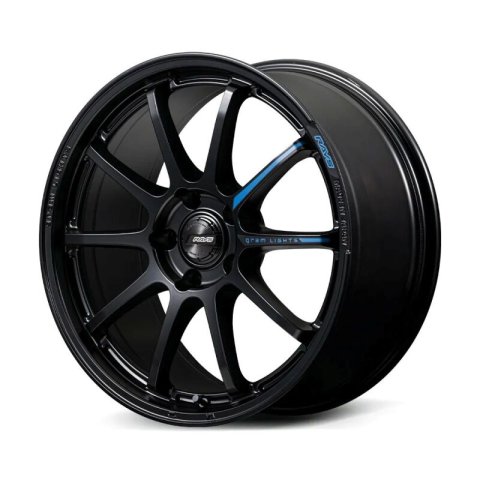 Gram Lights 57NR LIMITED II 17x7.0 +47 5-114.3 Semigloss Black Wheel w/ Black Cap/Stickers/Air Valve thumbnail 4