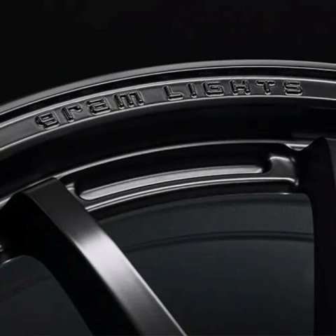 Gram Lights 57NR LIMITED II 18x8.5 +45 5-100 Semigloss Black Wheel w/ Black Cap/Stickers/Air Valve thumbnail 1