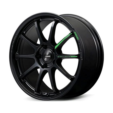 Gram Lights 57NR LIMITED II 18x8.5 +45 5-100 Semigloss Black Wheel w/ Black Cap/Stickers/Air Valve thumbnail 5