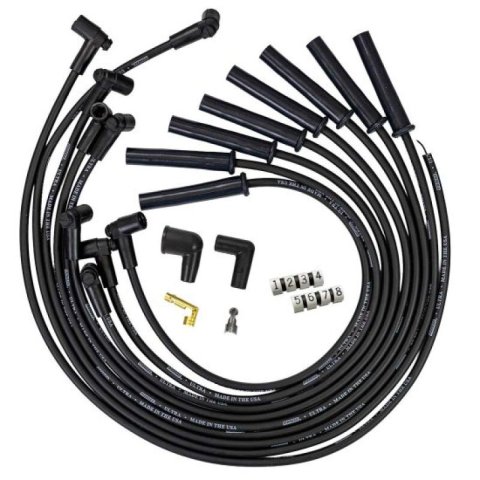 Moroso GM BBC 366-454 HEI-Style w/o Coil In Cap Ultra 350 8mm Multi-Angle Spark Plug Wire Set - Blk