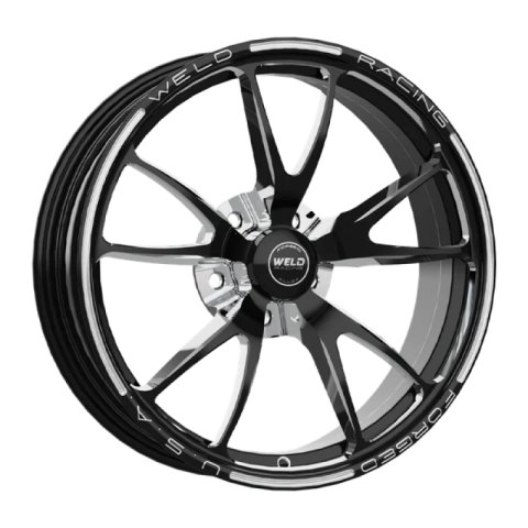 Weld Full Throttle 1-Piece 15x3.5 / Strange Spindle / 1.75in BS Gloss Black Milled Wheel - Non-BL