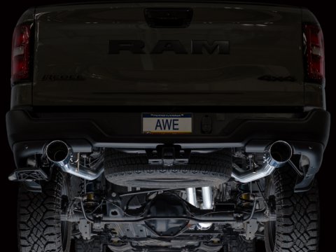 AWE Tuning 2025+ RAM 1500 3.0TT Rebel 0FG Cat-Back Exhaust w/ Chrome Silver Tips thumbnail 7