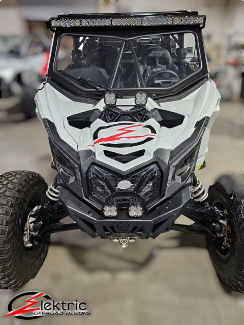 Elektric Offroad 2017+ Can Am X3 Maverick Front Shock Mount Brace W/ Light Mount Anodized Black thumbnail 9