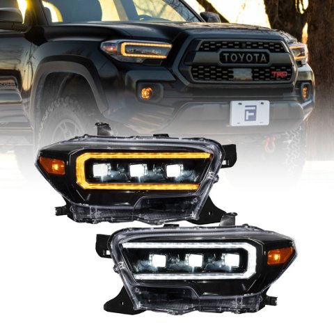 Form Lighting 2016-2023 Toyota Tacoma LED Projector Headlights with Selectable DRL (Pair) thumbnail 1