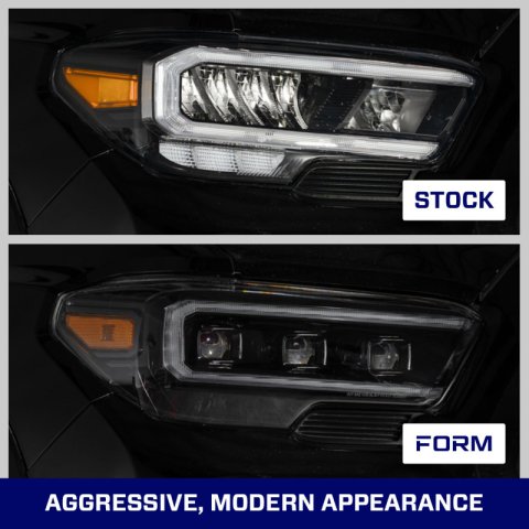 Form Lighting 2016-2023 Toyota Tacoma LED Projector Headlights with Selectable DRL (Pair) thumbnail 2