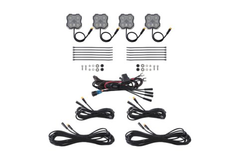 Diode Dynamics Rock Light - Red/White - M8 4-Pack
