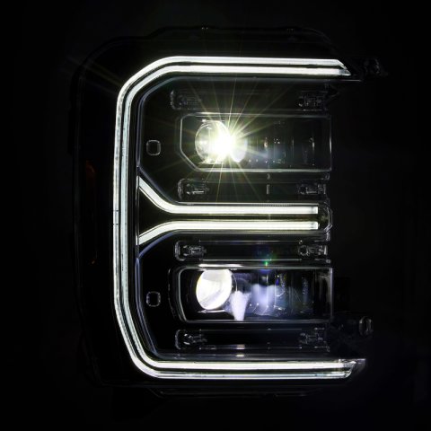 AlphaRex 23-26 Ford F-250 SD LUXX LED Proj Headlights Alpha Blk w/Activ Light/Seq Signal/Switchback thumbnail 5