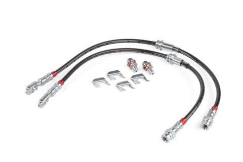 APR 15-20 Audi A3/A3 Quattro/S3/15-24 VW Golf R Braided Stainless Steel Brake Line Set - Front thumbnail 1