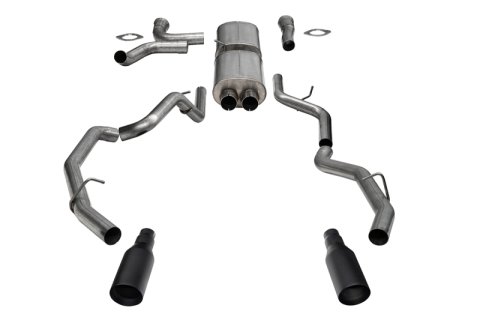 Corsa 25-26 RAM 1500 RHO Crew Cab 3.0L Turbo Cat-Back Dual Rear Exit w/ 5in Single Black Pro Series thumbnail 1