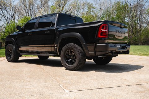 Corsa 25-26 RAM 1500 RHO Crew Cab 3.0L Turbo Cat-Back Dual Rear Exit w/ 5in Single Black Pro Series thumbnail 2