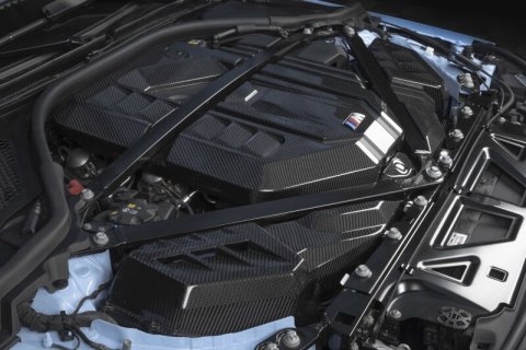 Dinan 21-27 BMW M2/M3/M4 (G80/G82/G87) Gloss Carbon Fiber Engine Cover w/Matte Accents thumbnail 5