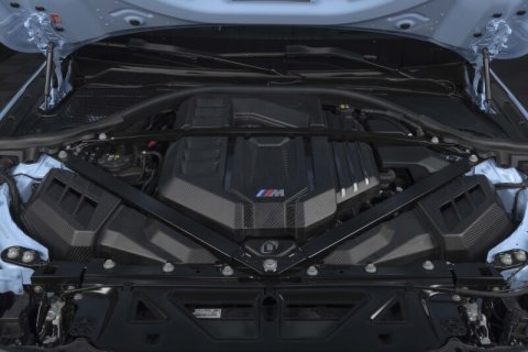 Dinan 21-27 BMW M2/M3/M4 (G80/G82/G87) Matte Carbon Fiber Engine Cover w/Gloss Accents thumbnail 3