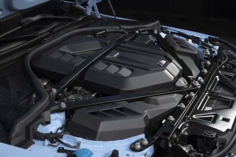 Dinan 21-27 BMW M2/M3/M4 (G80/G82/G87) Matte Carbon Fiber Engine Cover w/Gloss Accents thumbnail 6