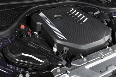 Dinan 19-26 BMW B58D (G01/G02/G20/G22/G23/G26/G42) Matte Carbon Fiber Engine Cover w/Gloss Accents thumbnail 4