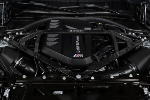 Dinan 21-27 BMW M2/M3/M4 (G80/G82/G83/G87) Gloss Carbon Fiber Strut Tower Brace - Front thumbnail 3