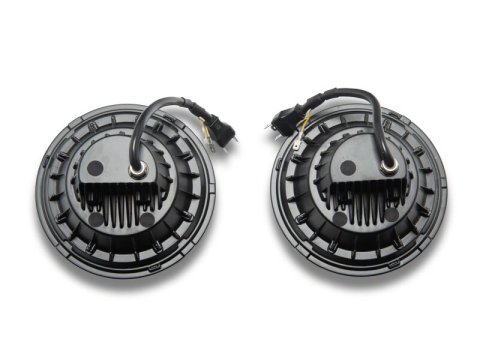 Raxiom 07-08 Jeep Wrangler JK Hi Output LED Headlights/Angel Eye DRL- Black Housing- Clear Lens thumbnail 1