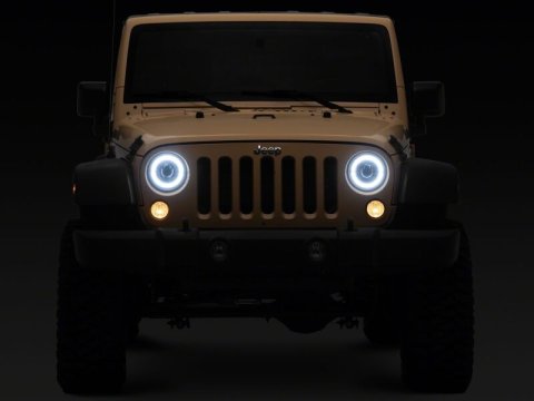 Raxiom 18-26 Jeep Wrangler JL/ 20-26 Gladiator JT HiOutput LED Hlights/Angel Eye DRL-Blk-Clear Lens thumbnail 2