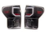 Raxiom 07-13 Toyota Tundra Axial Series Dual C-Shape LED Tail Lights- Black Housing- Clear Lens thumbnail 2