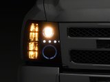 Raxiom 07-13 Chevrolet Silverado 1500 LED Halo Projector Headlights- Black Housing- Clear Lens thumbnail 1