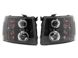 Raxiom 07-13 Chevrolet Silverado 1500 LED Halo Projector Headlights- Black Housing- Clear Lens thumbnail 2