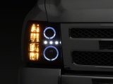 Raxiom 07-13 Chevrolet Silverado 1500 LED Halo Projector Headlights- Black Housing- Clear Lens thumbnail 4