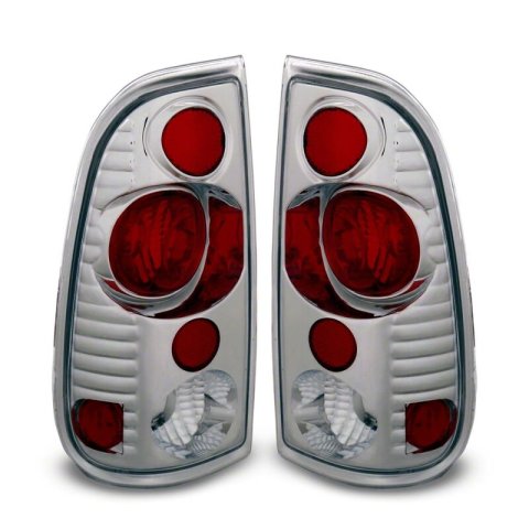 Raxiom 97-03 Ford F-150 Styleside Axial Series Version 2 Tail Lights- Chrome - Red/Clear Lens