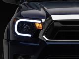 Raxiom 12-15 Toyota Tacoma Axial Series Headlights/Seq LED Bar- Black- Clear Lens thumbnail 9