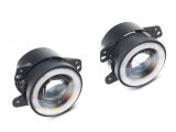 Raxiom 07-18 Jeep Wrangler JK V2 LED Switchback Fog Lights with Amber Turn Signal and Halo Rings thumbnail 1