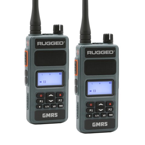 Rugged Radios GMR5-X - 5W GMRS Handheld Radio - Waterproof w/ XL Battery - 2 Pack