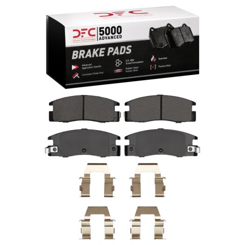 DFC 88-95 Isuzu Pickup Rear Rotors with 5000 Advanced Brake Pads w/Hardware (1x dfc1551-0398-01, 2x dfc600-37005)