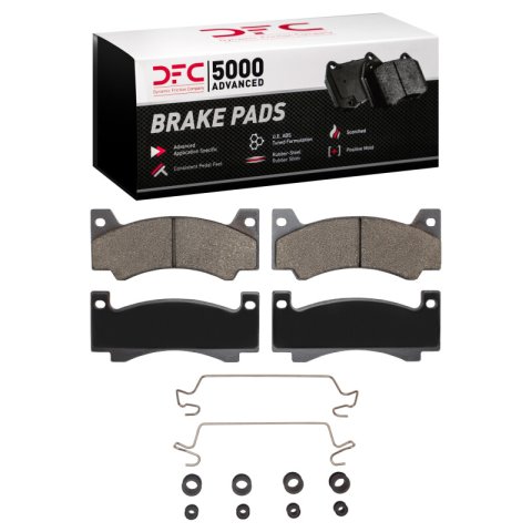 DFC 69-73 Chrysler Newport Front Rotors with 5000 Advanced Brake Pads w/Hardware (1x dfc1551-0085-01, 2x dfc600-39003)