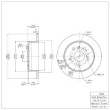 DFC 97-99 Lexus ES300 Rear Rotors w/4000 HybriDynamic Brake Pads w/Hardware (1x dfc4000-0325-01, 2x dfc600-76054) thumbnail 3