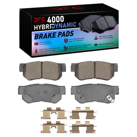 DFC 01-10 Hyundai Santa Fe Rear Geospec Rotors w/4000 HybriDynamic Brake Pads w/Hardware (1x dfc4000-0813-01, 2x dfc604-03044)