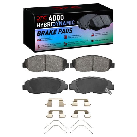 DFC 06-11 Honda Civic Front Geospec Rotors w/4000 HybriDynamic Brake Pads w/Hardware (1x dfc4000-1578-01, 2x dfc604-59030)