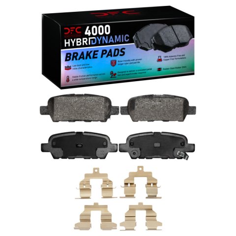 DFC 02-25 Nissan Maxima Rear Geospec Rotors w/4000 HybriDynamic Brake Pads w/Hardware (1x dfc4000-0905-01, 2x dfc604-67050)