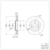 R1 14-23 Renault Koleos Front Brake Rotors (2x dfc600-67106, 2x dfc604-01004) thumbnail 6