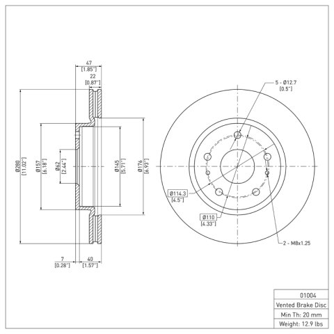 R1 17-23 Maserati Levante Front Brake Rotors (2x dfc600-79009, 2x dfc604-01004) thumbnail 1