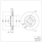 R1 11-19 Ford Figo Front Brake Rotors w/Ceramic Pads & Hardware (1x dfc340-54027, 2x dfc600-54063, 1x rnc2310-1454-01, 1x rnc2310-1454-00) thumbnail 8