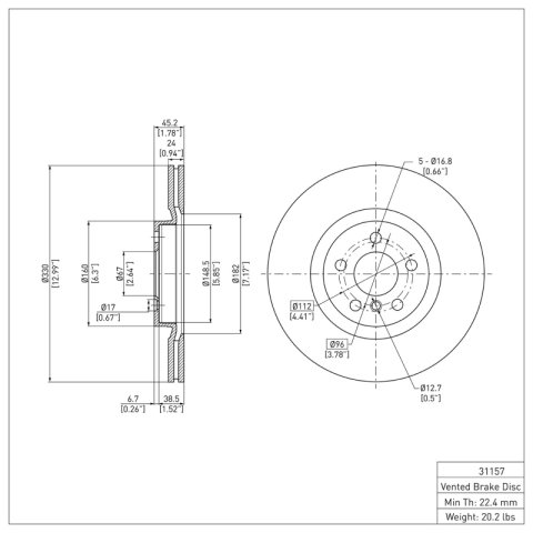 R1 15-25 BMW 220i Front Carbon Coated Brake Rotor Set (2x dfc604-31157) thumbnail 5