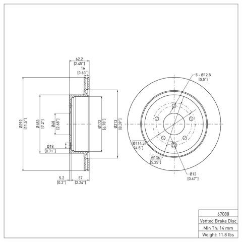 R1 14-23 Renault Koleos Front & Rear GEO-Carbon Rotors w/Optimum OE Pads & Hardware (Bundled Kit) thumbnail 6