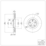R1 13-15 Jaguar XF Front & Rear Carbon Coated Brake Rotor Set w/Ceramic Pads and Hardware (Bundled Kit) thumbnail 9