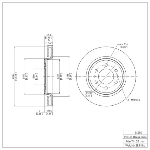 R1 07-21 Ford ExpeditIon Front Brake Rotor Set (2x dfc600-54204) thumbnail 4