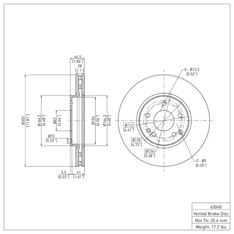 R1 01-11 Chrysler Crossfire Front & Rear Brake Rotor Set (2x dfc600-63048, 2x dfc600-63013) thumbnail 3