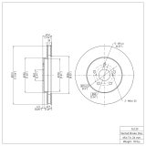 R1 04-09 Toyota Highlander Front & Rear Brake Rotors w/Optimum OE Pads & Hardware (Bundled Kit) thumbnail 3