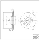 R1 03-08 Honda Pilot Front Brake Rotor Set w/Ceramic Pads and Hardware (2x dfc600-59043, 1x rnc2310-0914-02) thumbnail 2