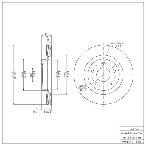 R1 07-13 Nissan Altima Front Brake Rotor Set w/Ceramic Pads and Hardware (2x dfc600-67057, 1x rnc2310-0815-02) thumbnail 2